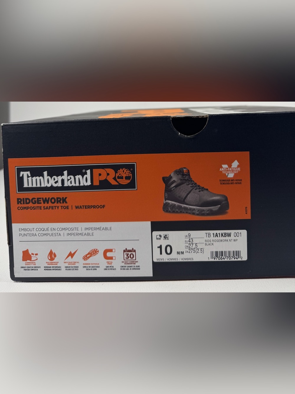 Timberland Pro Ridgework Composite Safety Toe Waterproof Boots, Size 10 - Picture 4 of 8